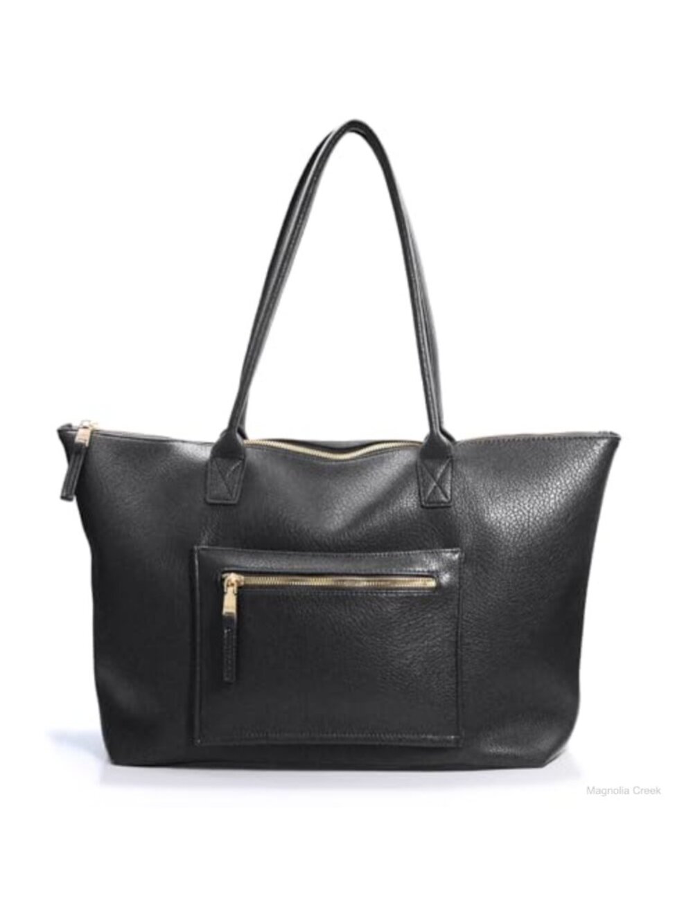 Vegan Leather Tote Bag with Zipper Trolley Sleeve Travel Weekender